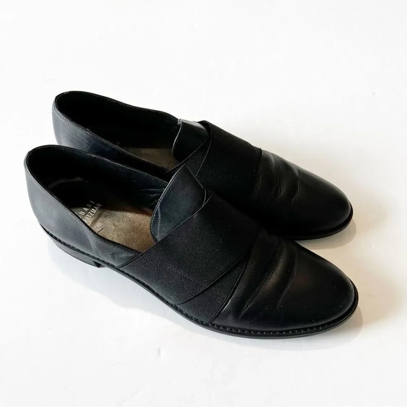 Stuart Weitzman Classic Black Loafer Women’s Size 10 Elastic Monk‎ Strap Classic - Picture 13 of 13